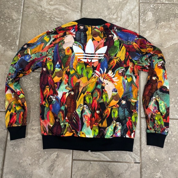 Adidas Originals x Farm Rio Tropical Bird Print Track Jacket Womens sz 12 - Picture 9 of 16